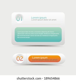 Vector progress banners, navigation menu bar with colorful tags.