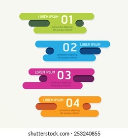 vector progress banners with ribbon colorful tags./ can be used for infographics / number banner / number options /concept graphic or web design layout.