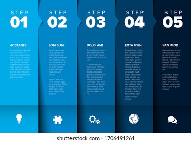 Vector progress five steps template