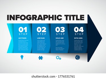 Vector progress four steps template