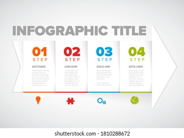 Vector progress four steps template