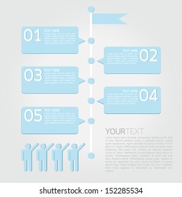 Vector progress icons for five steps or options