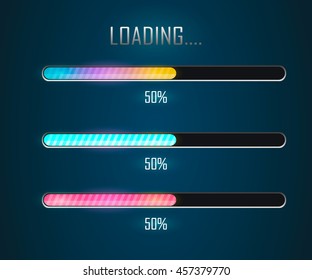 Loading Bar Set Color Gradient Lines Stock Vector (Royalty Free ... image.