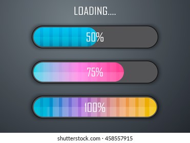 Vector progress loading bar.