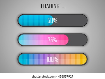 Vector progress loading bar.