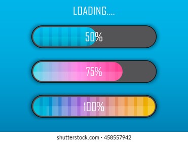 Vector progress loading bar.
