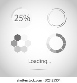 Vector progress loading bar. Progress loading icon