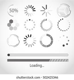 Vector progress loading bar. Progress loading icon