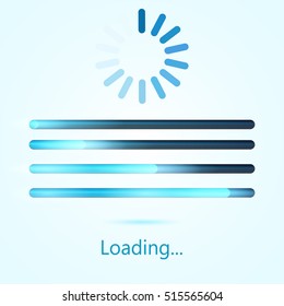 Vector progress loading bar. Progress loading icon
