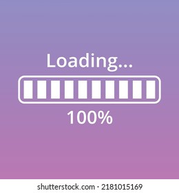 vector progress loading bar, loading illustration. vector illustration Loading icon flat design. 100% loading icon.