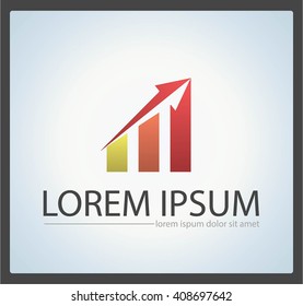 Vector progress logo, financial and business success logo, icon, arrow up logo, identity, web logo