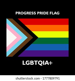 Vector Progress Pride Colorful Flag Graphic