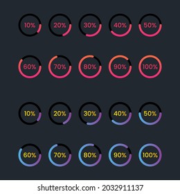 Vector progress ring data graph