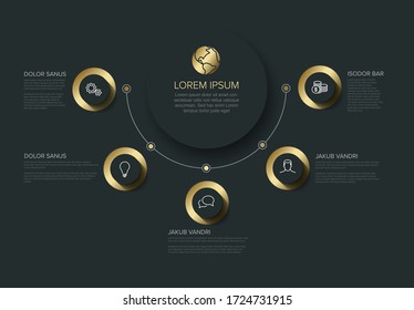 Vector progress six steps template