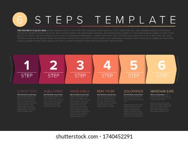 Vector progress six steps template
