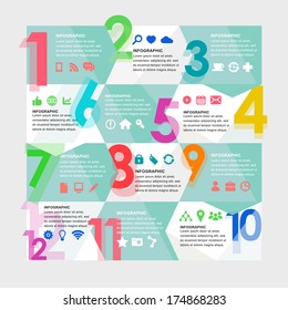 Vector progress steps.  Set of icons/ infographic.