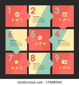 Vector progress steps.  Set of icons/ infographic.
