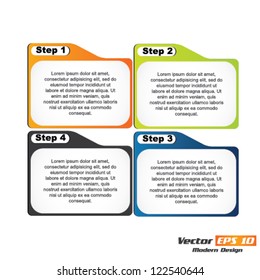 Vector progress steps for tutorial