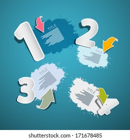 Vector Progress Steps for Tutorial, Infographics on Blue Background