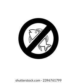 vector of prohibited fishing images in simple form, good for signs and icons