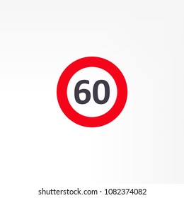 Vector prohibiting road signs on white background isolated