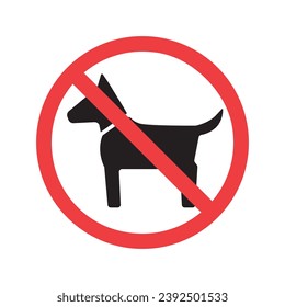 Vector prohibition icon of a dog