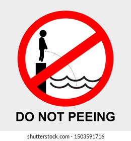 vector prohibition sign, do not peeing at gray background
