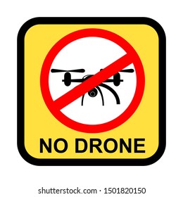 vector prohibition sign, No Drone, isolated on white
