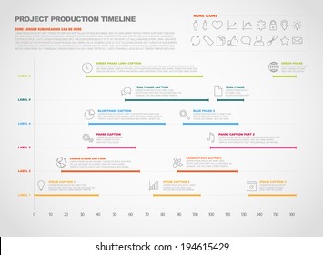 Vector Project Timeline Graph - Gantt Progress Chart Of Project