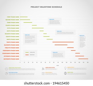 Vector Project Timeline Graph - Gantt Progress Chart Of Project