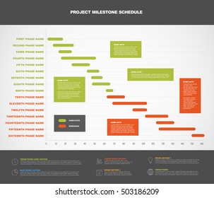 Vector Project Timeline Graph - Gantt Progress Chart Of Project