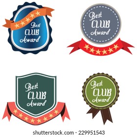 Vector promo label of best award for club. Label to promote award or achievement.