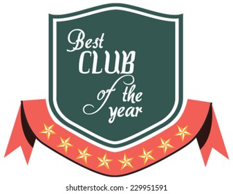 Vector promo label of best of year award for club. Label to promote award or achievement.