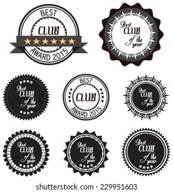 Vector promo label of best of year award for club. Label to promote award or achievement.