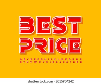 Mejor precio de la plantilla de promoción de vectores. Re creativo Font. Letras y números de alfabeto moderno brillante