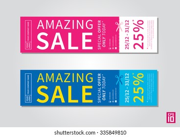 Vector promotion banner Amazing Sale with tear-off coupon. Promotion banner flyer template. Promotion banner eps. Promotion banner set. Promotion banner concept. Promotion banner design. Promotion art