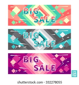 Vector promotion banner Big Sale illustration with colorful background.