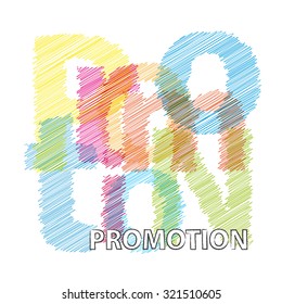 Vector promotion. Broken text scrawled