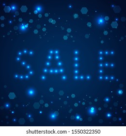 Vector promotion sale flyer, creative shiny decoration, bokeh  glow shiny realistic balloons  coupon,  discount luxury poster. 