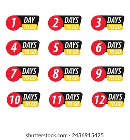 Vector promotional banner with number of days left sign