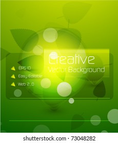 Vector promotional web box. Abstract glass nature background