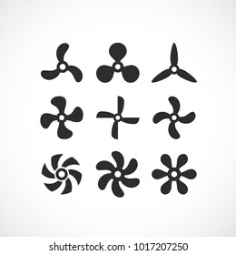 Vector propeller icon set illustration isolated on white background