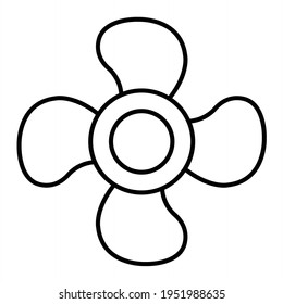 Vector Propeller Outline Icon Design
