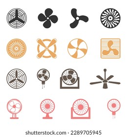 vector propeller and paddle flat icons set.