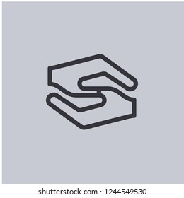 Vector protecting hands icon