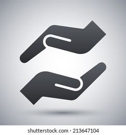 Vector protecting hands icon