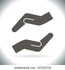 Vector protecting hands icon