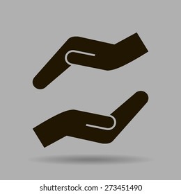 Vector protecting hands icon