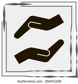 Vector protecting hands icon