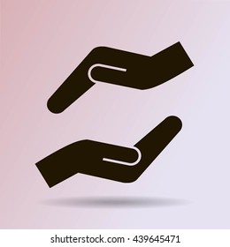 Vector protecting hands icon